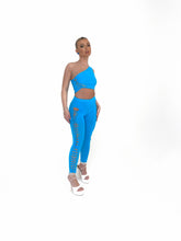 Load image into Gallery viewer, Sky Blue Laddered One Shoulder Top