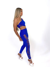 Load image into Gallery viewer, Royal Blue Laddered Trousers