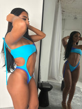 Load image into Gallery viewer, Blue Cut Out Swimsuit
