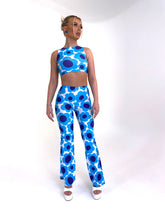 Load image into Gallery viewer, Blue Daisy Cropped Racer Vest
