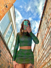 Load image into Gallery viewer, OPTICAL Skirt In Green &amp; Black
